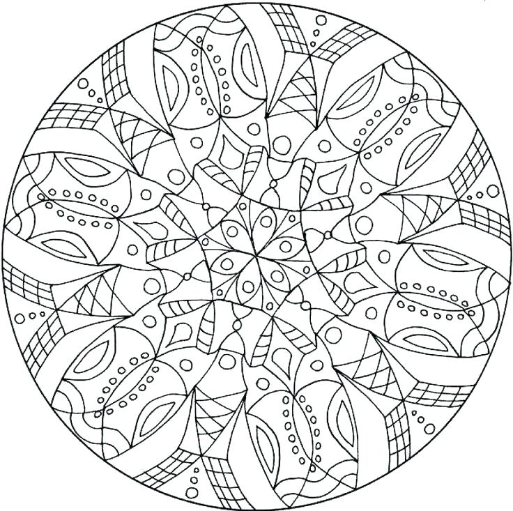 736x733 Intricate Mandala Coloring Pages