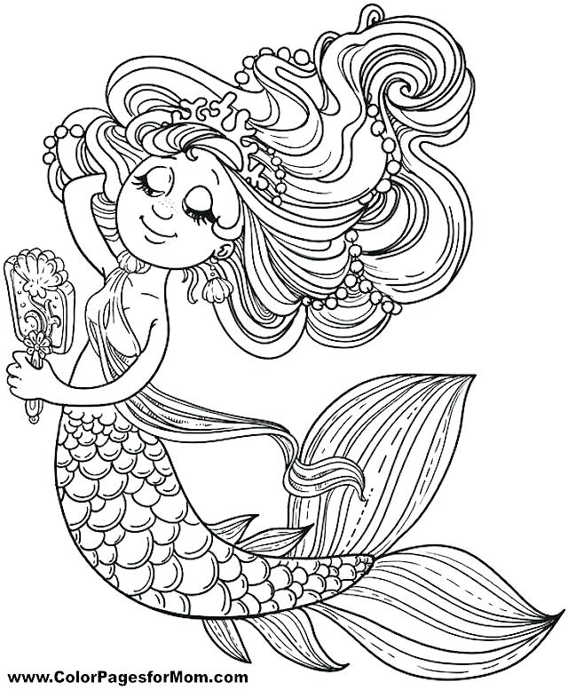 640x777 Detailed Mermaid Coloring Pages Mermaid Coloring Page Detailed