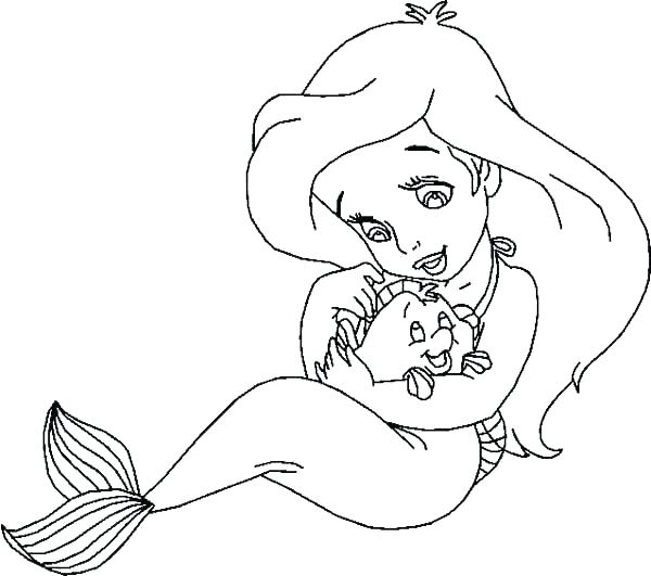 600x531 Little Mermaid Coloring Page Little Mermaid Coloring Page Detailed