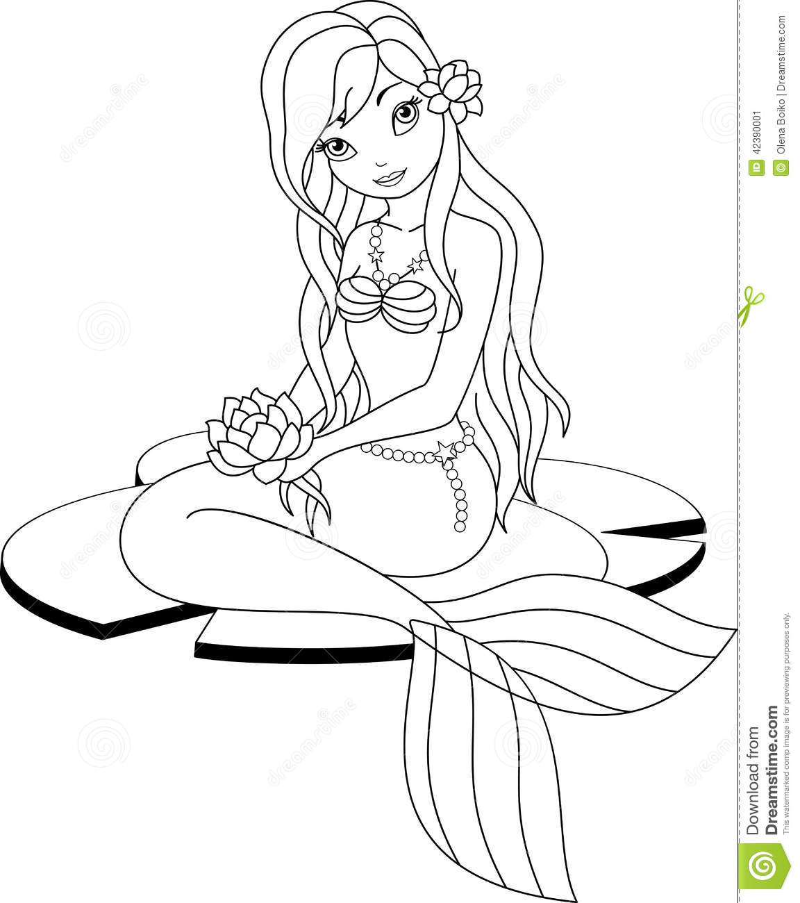 1152x1300 Coloring Page Mermaid