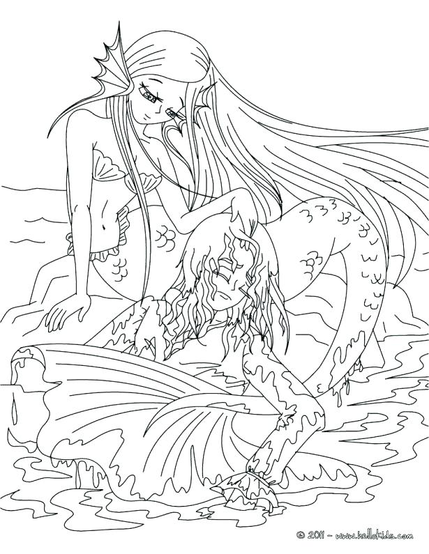 615x795 Mermaid Coloring Pages For Adults Realistic Mermaid Coloring Pages