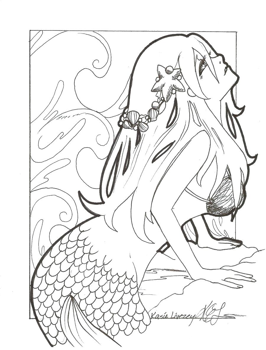 900x1183 Coloring Page ~ Mermaid Color Pages Easy Anime Coloring Tone