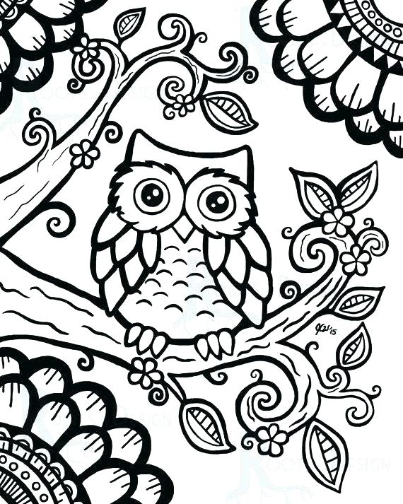 570x713 Owl Images To Color Owl Coloring Pages Simple Owl Coloring Pages