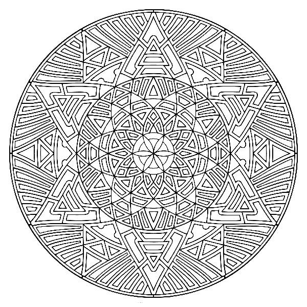 600x600 Geometric Pattern Coloring Pages For Adults