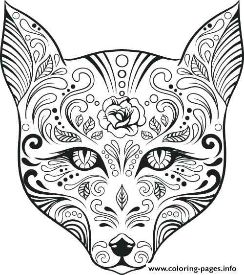 500x562 Detailed Coloring Pages For Adults Skull Printable Skulls Coloring