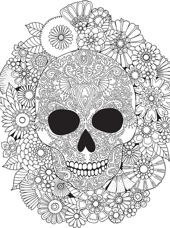 570x767 Floral Skull