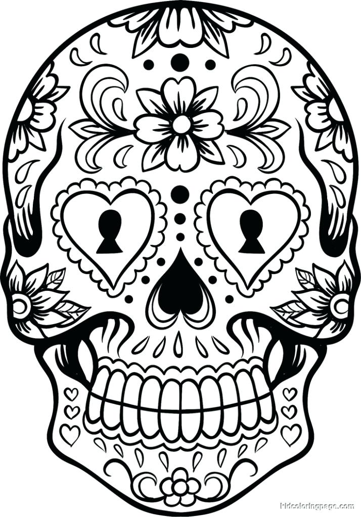 714x1024 Skull Colouring In Pages Sugar Skull Coloring Pages Animal