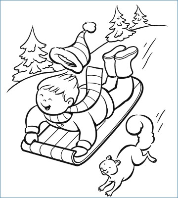 360x400 Girl Skating Winter Coloring Pages