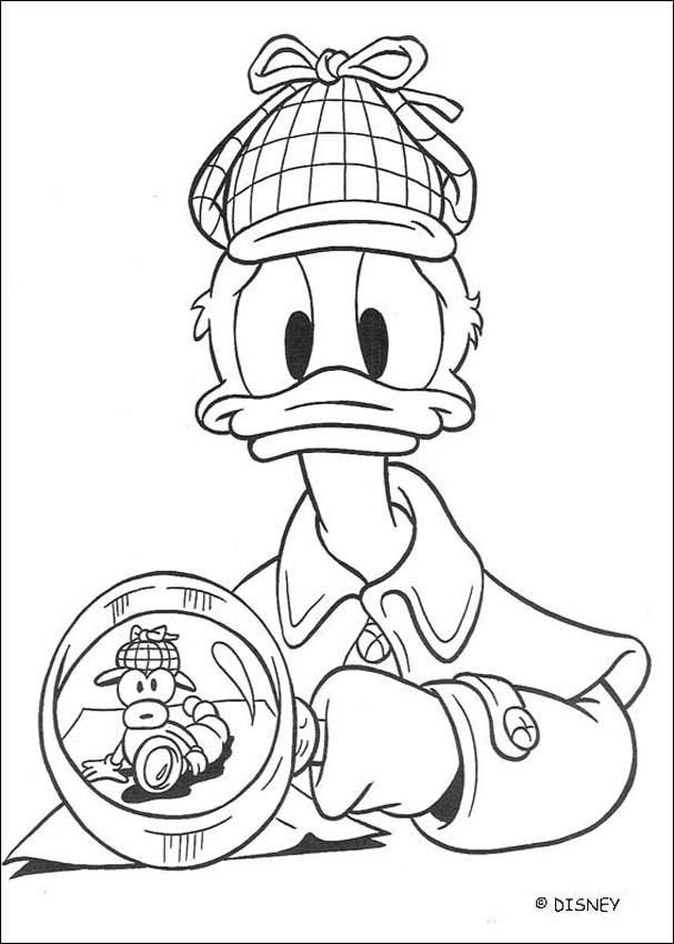 Donald Duck The Private Detective Coloring Page Play 607x850 Donald Duck The Private Detective Coloring Page Play