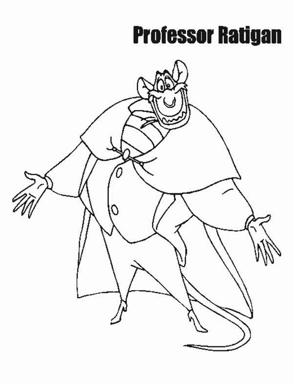 Professor Ratifan Of The Great Mouse Detective Coloring Page 600x785 Professor Ratifan Of The Great Mouse Detective Coloring Page