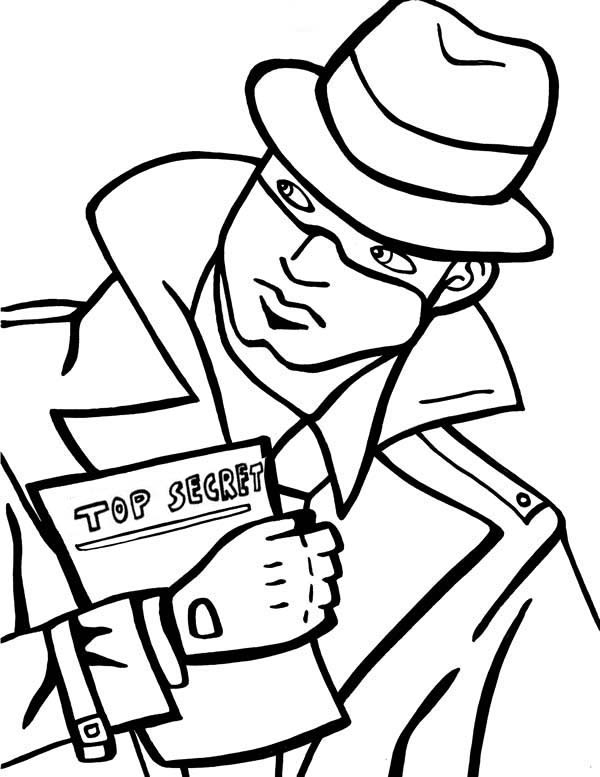 Spy Coloring Pages 600x777 Spy Coloring Pages