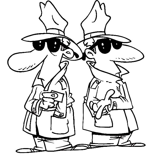 Two Undercover Detective Coloring Page 600x612 Two Undercover Detective Coloring Page