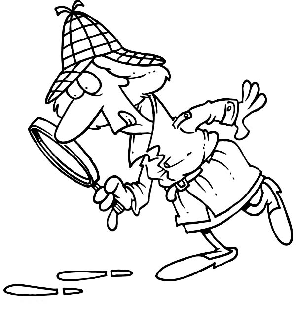 Detective Shelock Find A Clue Coloring Page 600x630 Detective Shelock Find A Clue Coloring Page