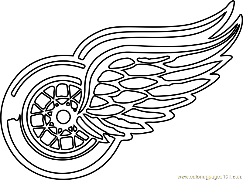 800x593 Detroit Red Wings Logo Coloring Page