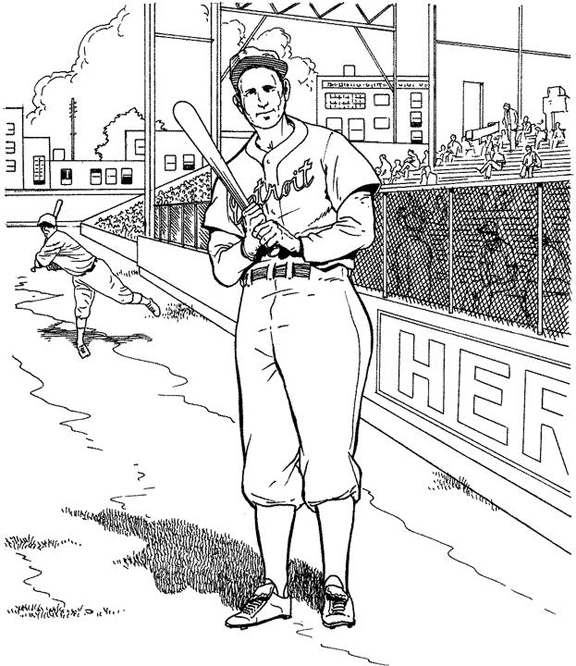 576x666 Detroit Tigers Batter Baseball Coloring Page Purple Kitty