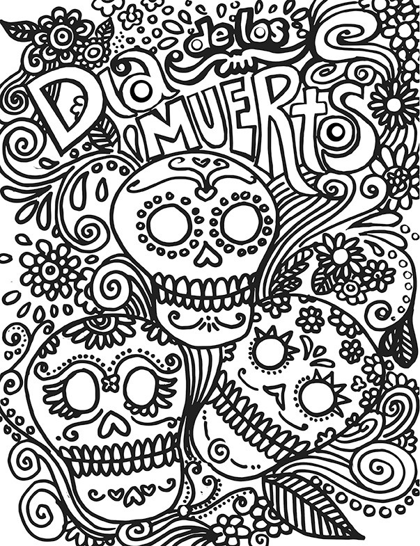 603x785 Day Of The Dead Coloring Pages For Adults Inspirational Dia De Los