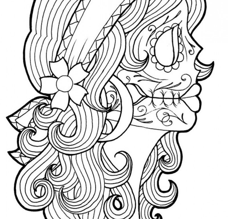 Day Of The Dead Coloring Page 800x768 Day Of The Dead Coloring Page