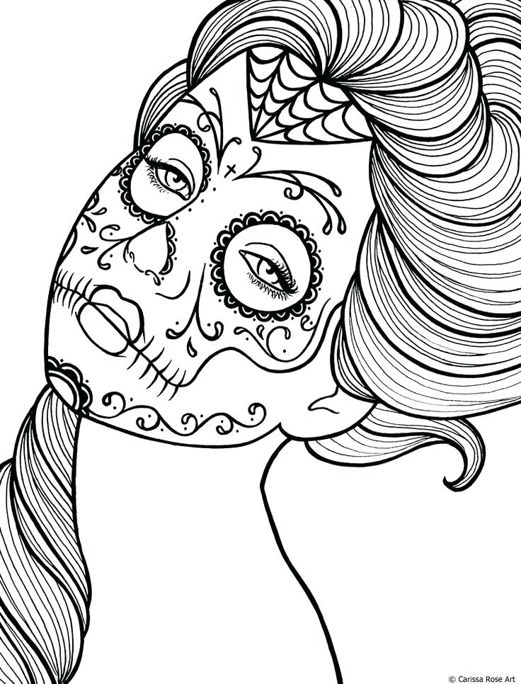 736x966 Dia De Los Muertos Coloring Pictures Day Of The Dead Coloring