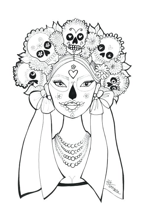 500x750 El Dia De Los Muertos Coloring Pages Day Of The Dead Coloring