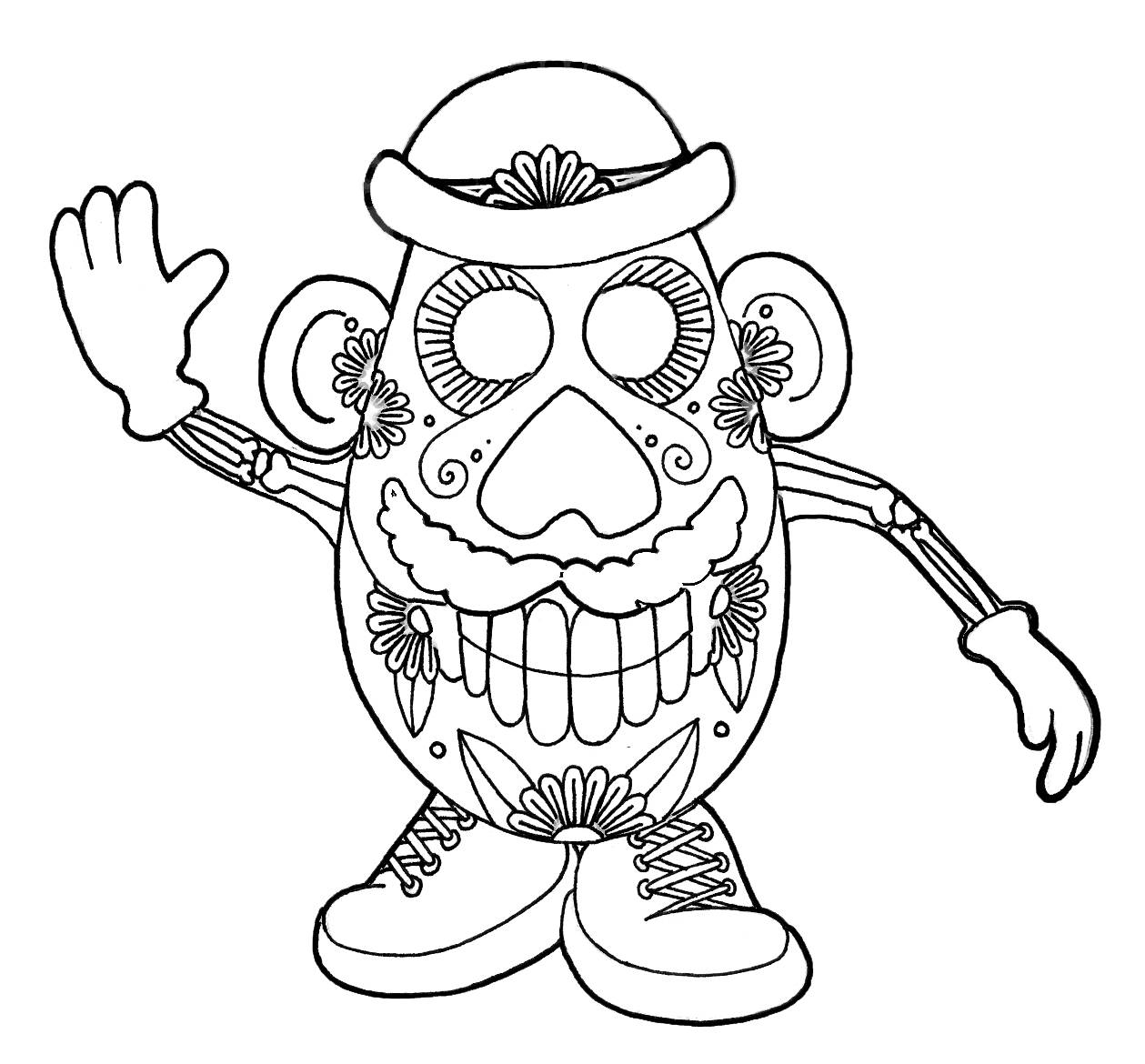 1259x1170 Dia De Los Muertos Skull Coloring Pages Printable Coloring Pages