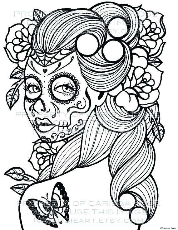 570x738 Day Of The Dead Coloring Day Of The Dead Skull Coloring Pages