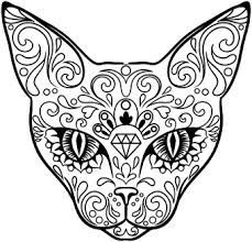 229x220 Dia De Los Muertos Skull Coloring Page Free Download