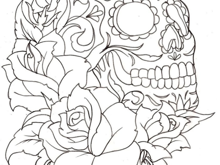 440x330 El Dia De Los Muertos Skulls Coloring Pages Az Coloring, El Dia De