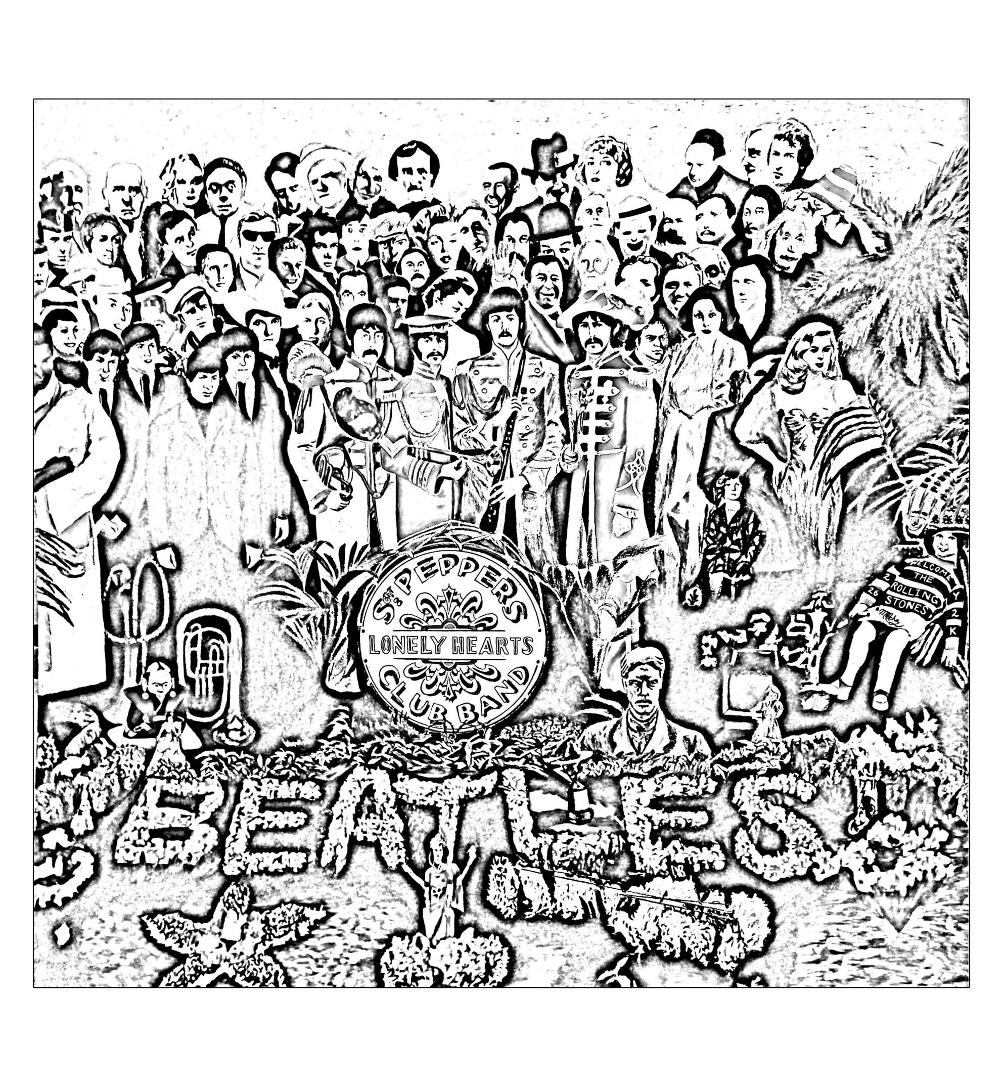 1986x2150 To Print This Free Coloring Page The Beatles Sgt Peppers