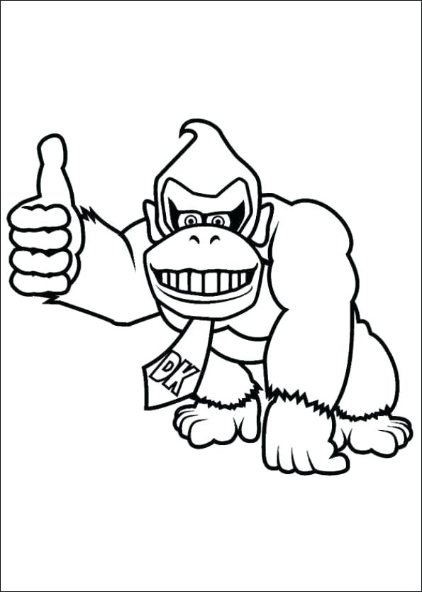 595x834 Donkey Kong Coloring Pages To Print Free Printable Coloring Page