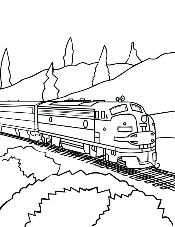 Diesel Train Coloring Pages Model Train On Railroad Coloring Page 600x776 Diesel Train Coloring Pages Model Train On Railroad Coloring Page