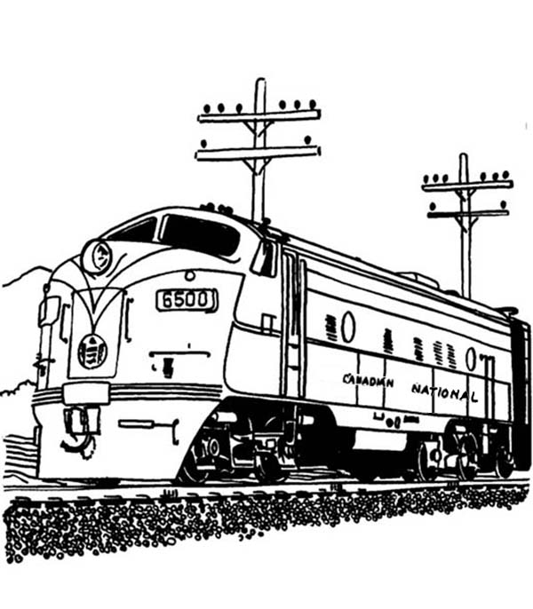 Streamlined Diesel Engine Train On Railroad Coloring Page Color Luna 600x686 Streamlined Diesel Engine Train On Railroad Coloring Page Color Luna