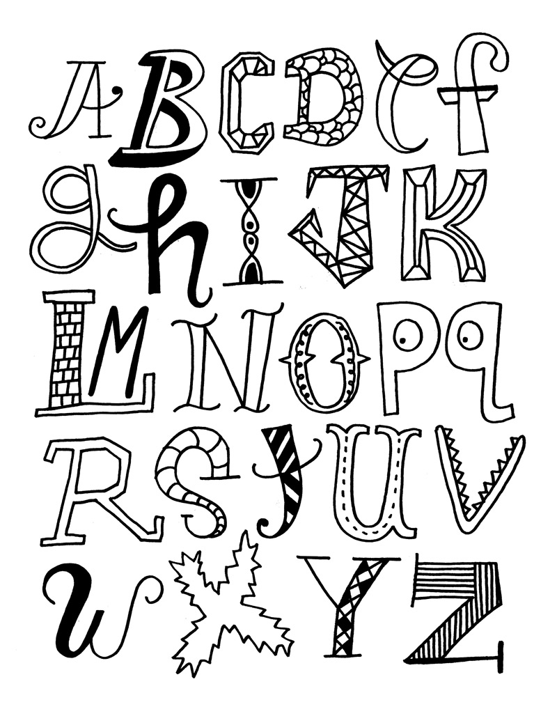 800x1028 Alphabet Different Styles