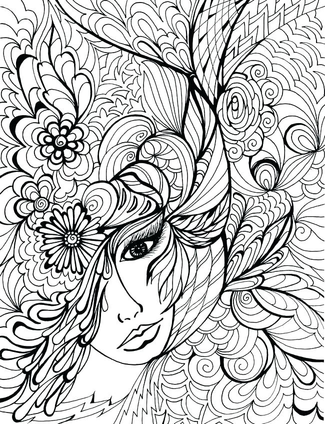 650x847 Animal Coloring Abstract Coloring Page Hard Animal Abstract Print