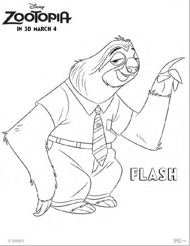 Flash Hundred Yard Dash Difficult Disney Zootopia Coloring Pages 773x1000 Flash Hundred Yard Dash Difficult Disney Zootopia Coloring Pages