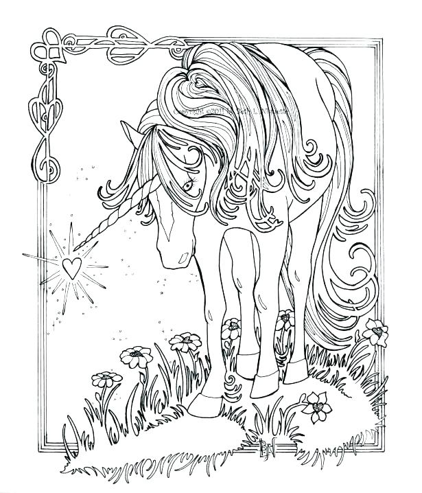 Hard Unicorn Coloring Pages 615x718 Hard Unicorn Coloring Pages