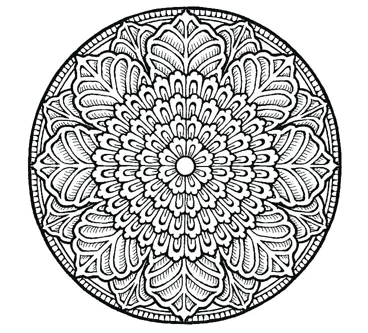 Difficult Mandala Coloring Pages Printable A Floral Hard 735x664 Difficult Mandala Coloring Pages Printable A Floral Hard