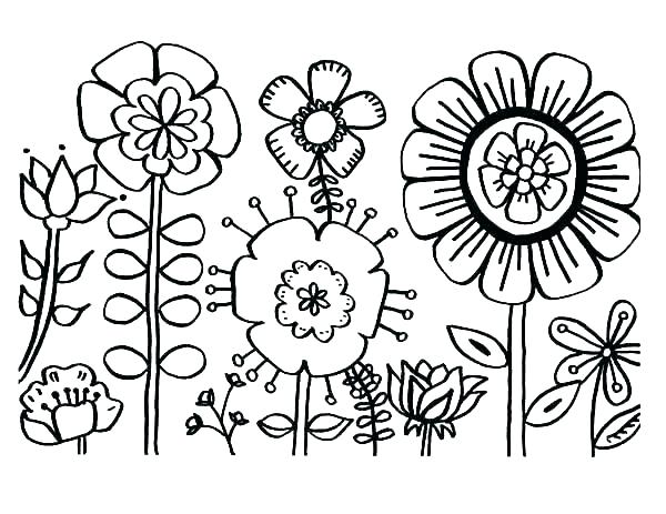 600x463 Hard Flower Coloring Pages