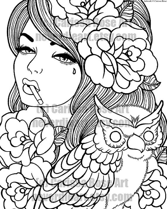 Digital Download Print Your Own Coloring Book Outline Page 570x713 Digital Download Print Your Own Coloring Book Outline Page