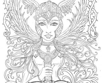 340x270 Male Warrior Angel Coloring Page Instant Download Christian