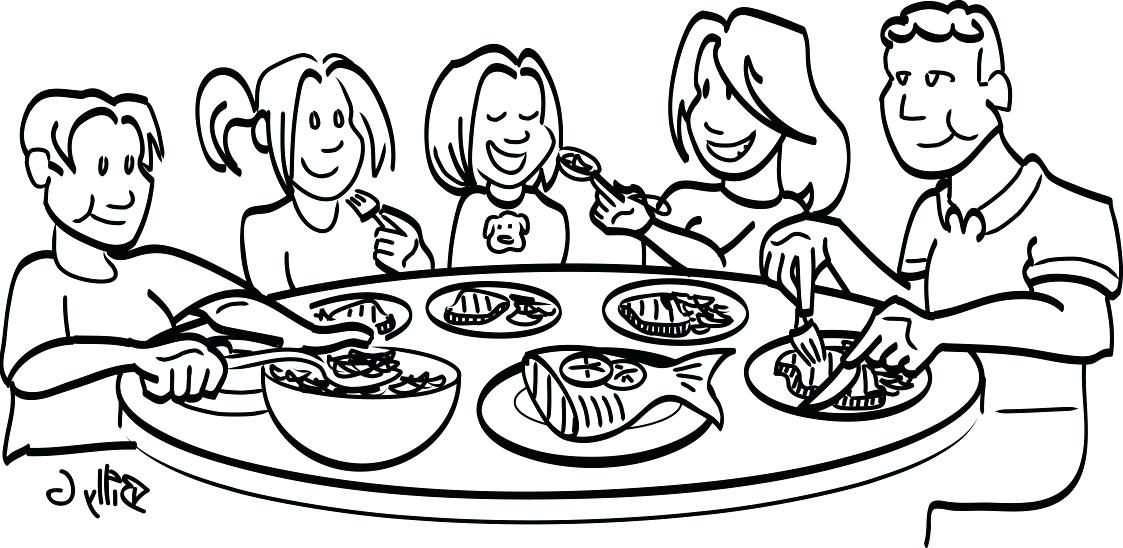 1123x548 Neoteric Design Clipart Dinner Coloring Pages For Adults Royalty