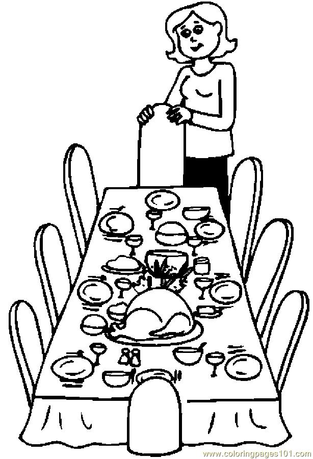 Dinner Table Coloring Page 614x900 Dinner Table Coloring Page