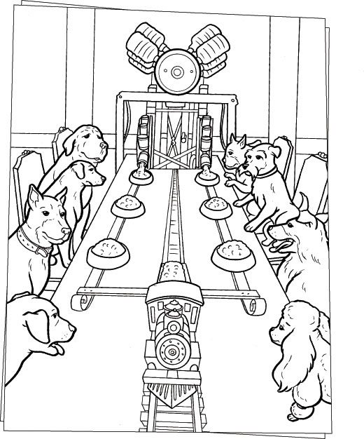 Dogs Dinner On The Table Coloring Page Animal Pages 520x626 Dogs Dinner On The Table Coloring Page Animal Pages