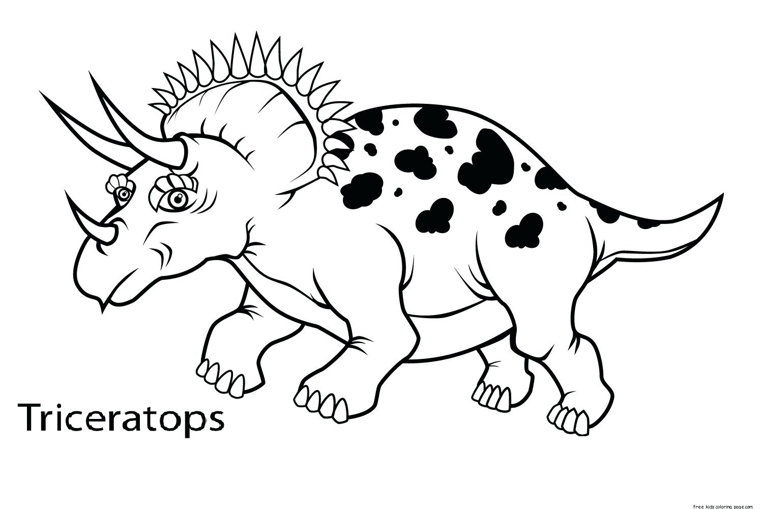 Free Printable Realistic Dinosaur Coloring Pages Triceratops Page 1500x1000 Free Printable Realistic Dinosaur Coloring Pages Triceratops Page
