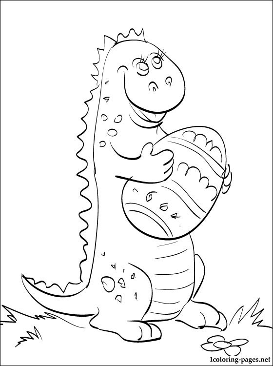 560x750 Coloring Page Small Dinosaur With Easter Egg Coloring Pages