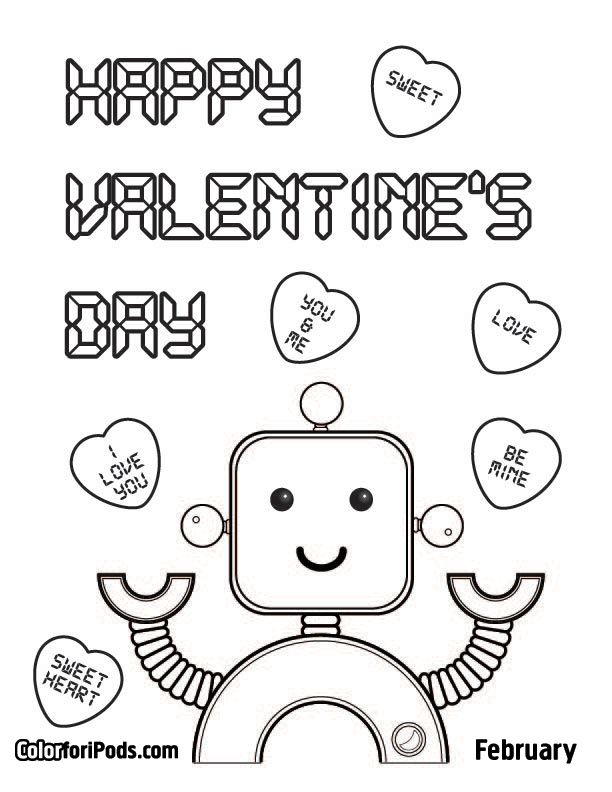 Dinosaur Valentine Coloring Pages