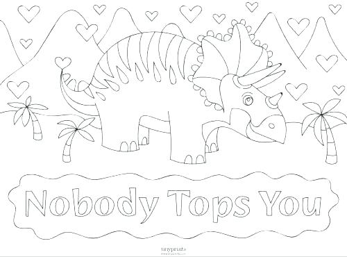 500x370 Dinosaur Valentine Coloring Pages Dinosaur Valentine Coloring