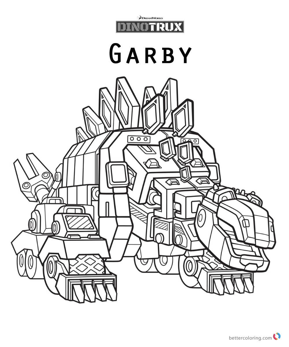 1000x1200 Dinotrux Garby Coloring Pages