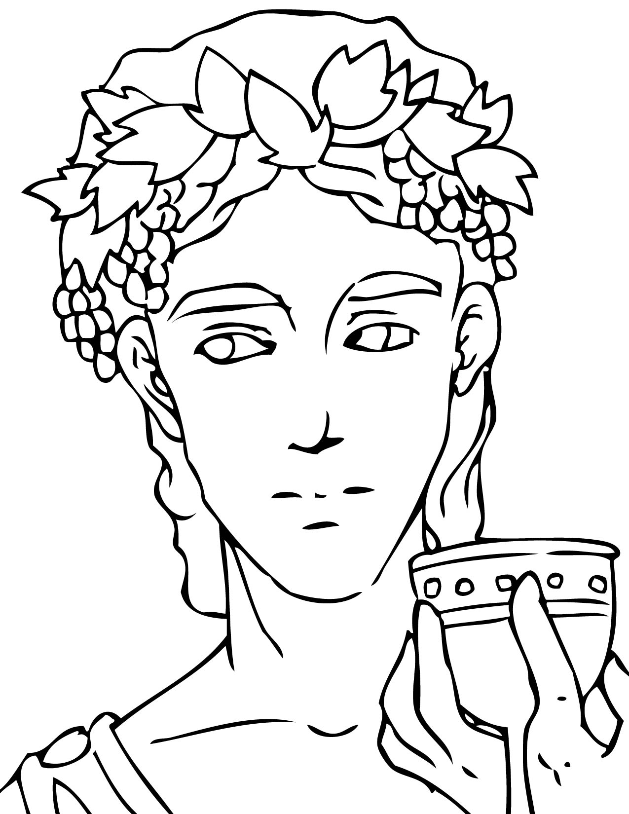 Dionysus Coloring Page 1275x1650 Dionysus Coloring Page