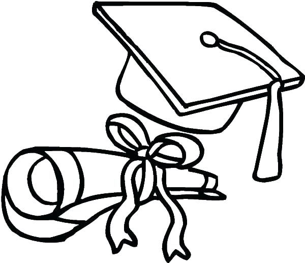600x517 Graduation Cap Coloring Page Graduation Cap And Gown Coloring