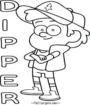 Printable Gravity Falls Characters Dipper Pines Coloring Pages 289x338 Printable Gravity Falls Characters Dipper Pines Coloring Pages